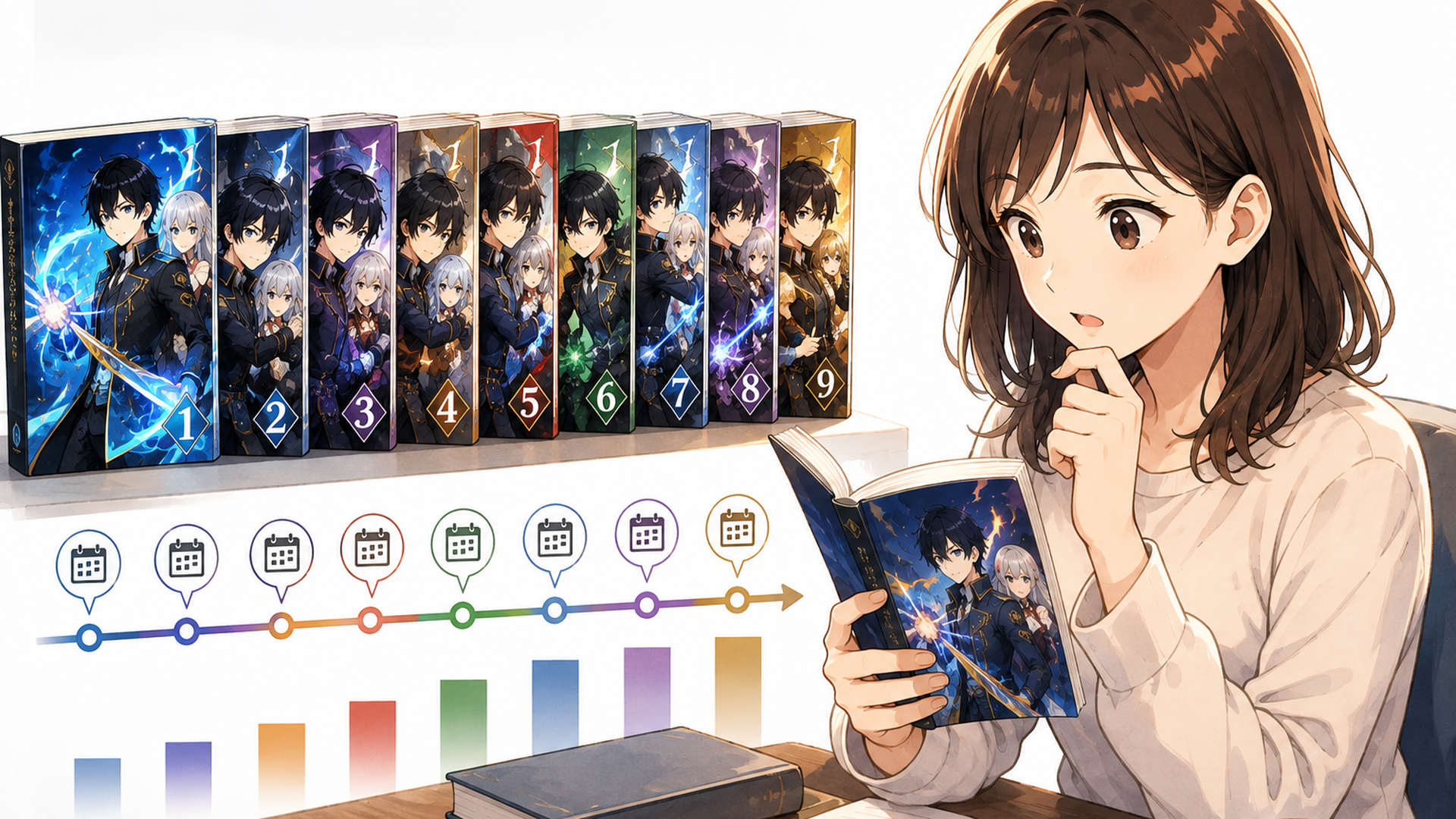 第1巻から第9巻までの単行本と発売間隔を確認する読者